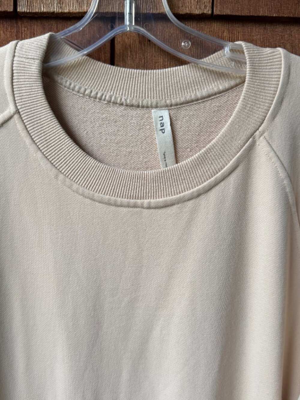 NAP Loungewear Cream Long Sleeve Cotton Tiered Sweatshirt Dress in Women's Large - Picture 3 of 14
